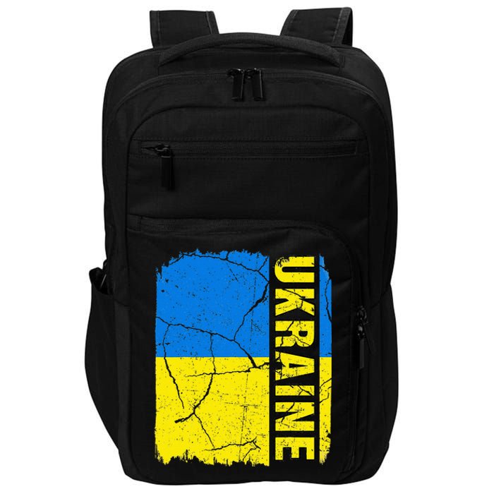 Vintage Ukrainian Flag Ukraine Pride Roots Heritage Gift Impact Tech Backpack