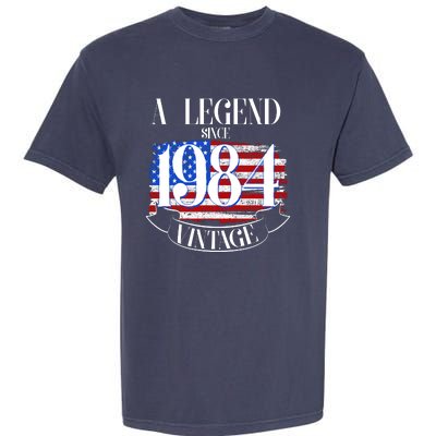 Vintage Usa Flag A Legend Since 1984 40th Birthday Garment-Dyed Heavyweight T-Shirt