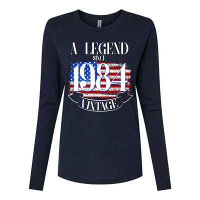 Vintage Usa Flag A Legend Since 1984 40th Birthday Womens Cotton Relaxed Long Sleeve T-Shirt