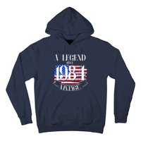 Vintage Usa Flag A Legend Since 1984 40th Birthday Hoodie