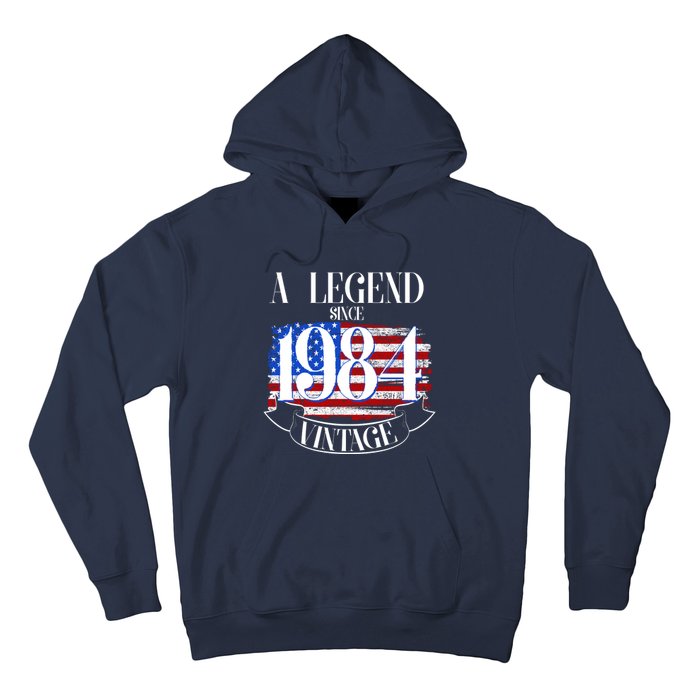 Vintage Usa Flag A Legend Since 1984 40th Birthday Hoodie