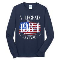 Vintage Usa Flag A Legend Since 1984 40th Birthday Tall Long Sleeve T-Shirt