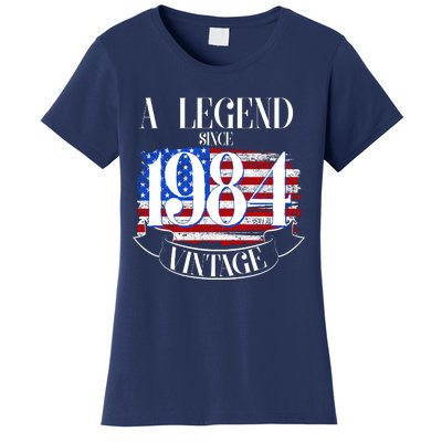 Vintage Usa Flag A Legend Since 1984 40th Birthday Women's T-Shirt