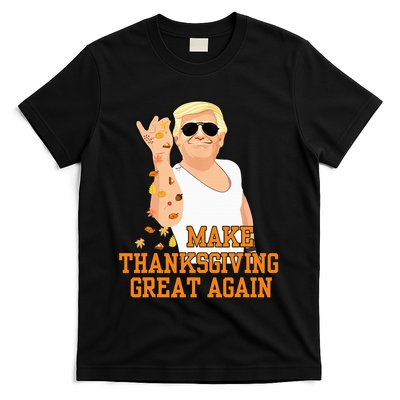 Vintage USA Flag Trumpkin Pie Make Thanksgiving Great Again T-Shirt