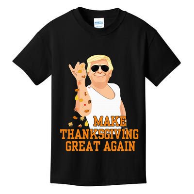 Vintage USA Flag Trumpkin Pie Make Thanksgiving Great Again Kids T-Shirt