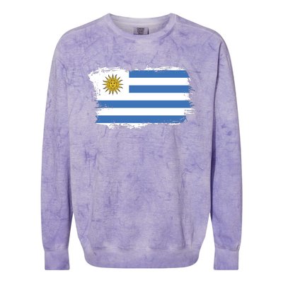 Vintage Uruguay Flag Colorblast Crewneck Sweatshirt