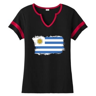 Vintage Uruguay Flag Ladies Halftime Notch Neck Tee