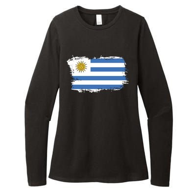 Vintage Uruguay Flag Womens CVC Long Sleeve Shirt