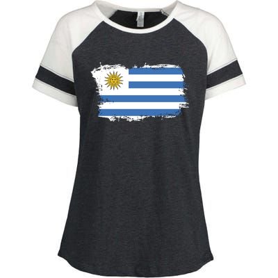 Vintage Uruguay Flag Enza Ladies Jersey Colorblock Tee