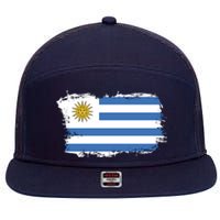 Vintage Uruguay Flag 7 Panel Mesh Trucker Snapback Hat