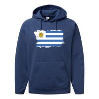 Vintage Uruguay Flag Performance Fleece Hoodie