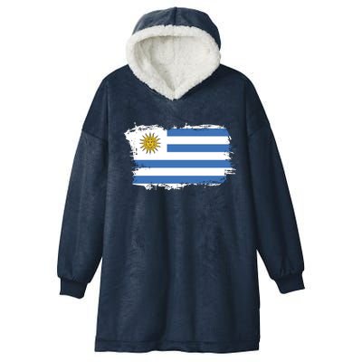 Vintage Uruguay Flag Hooded Wearable Blanket