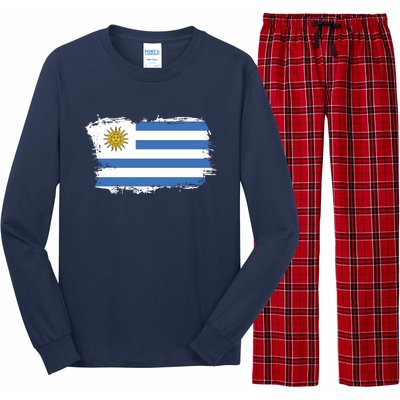 Vintage Uruguay Flag Long Sleeve Pajama Set