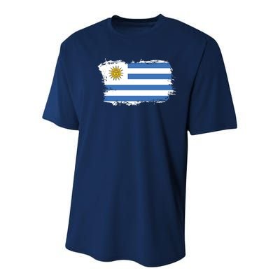 Vintage Uruguay Flag Youth Performance Sprint T-Shirt