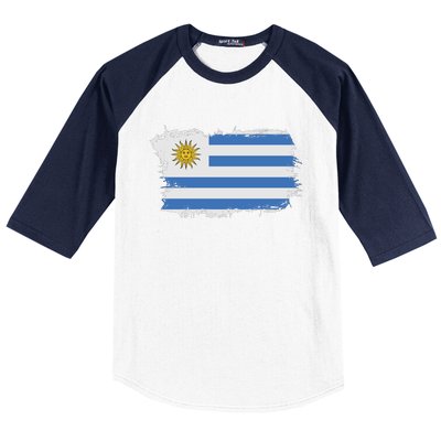 Vintage Uruguay Flag Baseball Sleeve Shirt