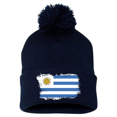 Vintage Uruguay Flag Pom Pom 12in Knit Beanie