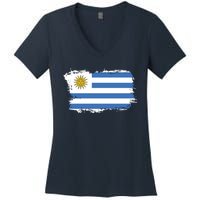 Vintage Uruguay Flag Women's V-Neck T-Shirt