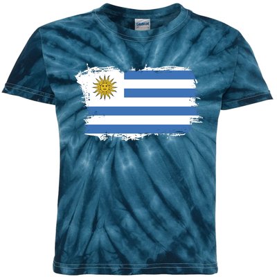 Vintage Uruguay Flag Kids Tie-Dye T-Shirt