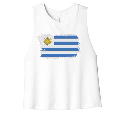 Vintage Uruguay Flag Women's Racerback Cropped Tank