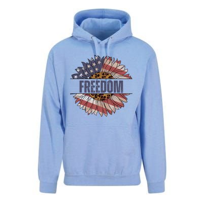 Vintage USA Flag Sunflower 4th Of July Unisex Surf Hoodie