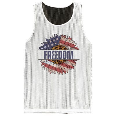 Vintage USA Flag Sunflower 4th Of July Mesh Reversible Basketball Jersey Tank