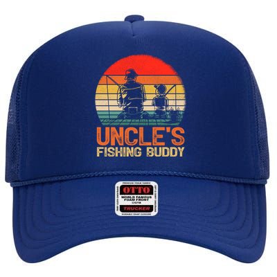 Vintage Uncle's Fishing Buddy Fishing Father's Day Gift High Crown Mesh Back Trucker Hat