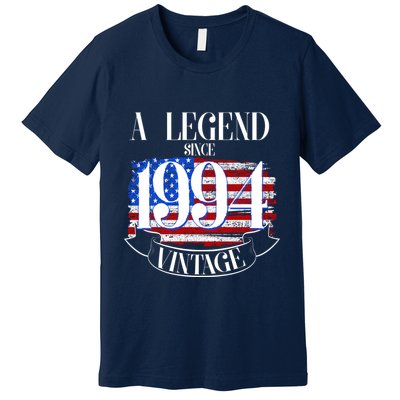 Vintage Usa Flag A Legend Since 1994 30th Birthday Premium T-Shirt