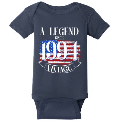 Vintage Usa Flag A Legend Since 1994 30th Birthday Baby Bodysuit