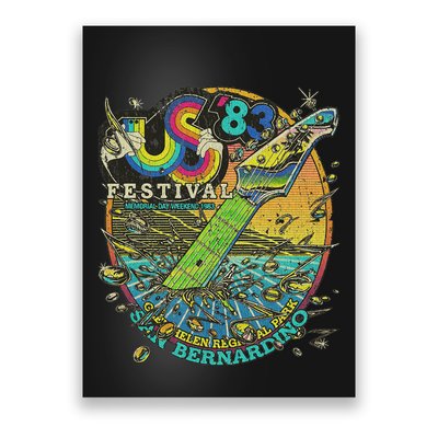 Vintage Us Festival 1983 Colorful Rainbow Music Fest Us 70s Poster