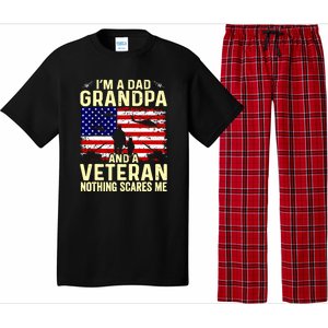 Veteran Us Flag Im A Dad Grandpa And Veteran Fathers Day Gift Pajama Set