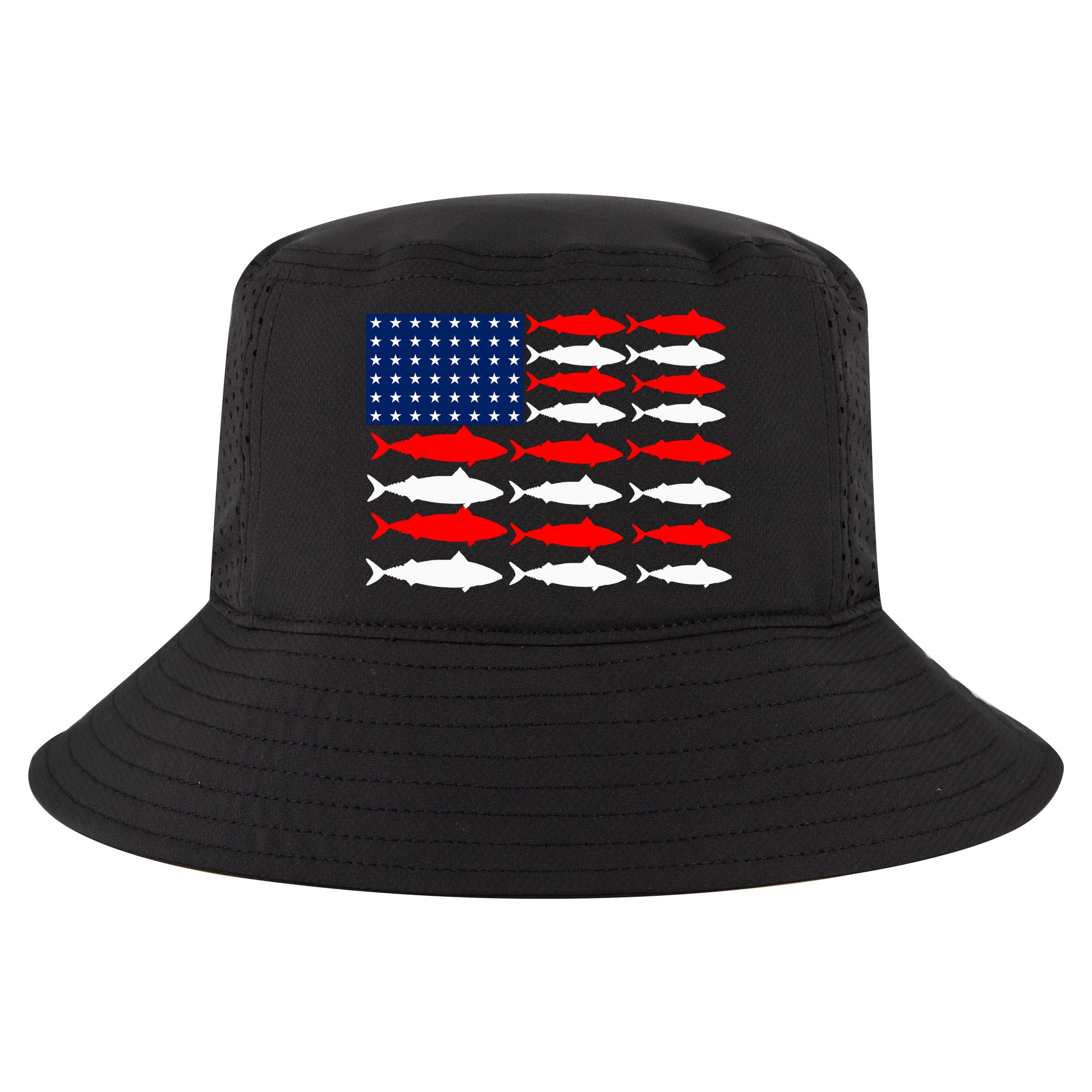 Vintage Usa Fish American Flag Fishing Patriotic Fisher Cool Gift Cool Comfort Performance Bucket Hat