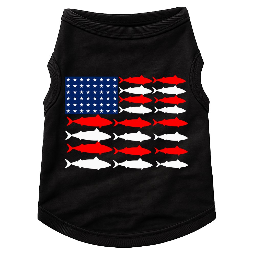 Vintage Usa Fish American Flag Fishing Patriotic Fisher Cool Gift Doggie Tank