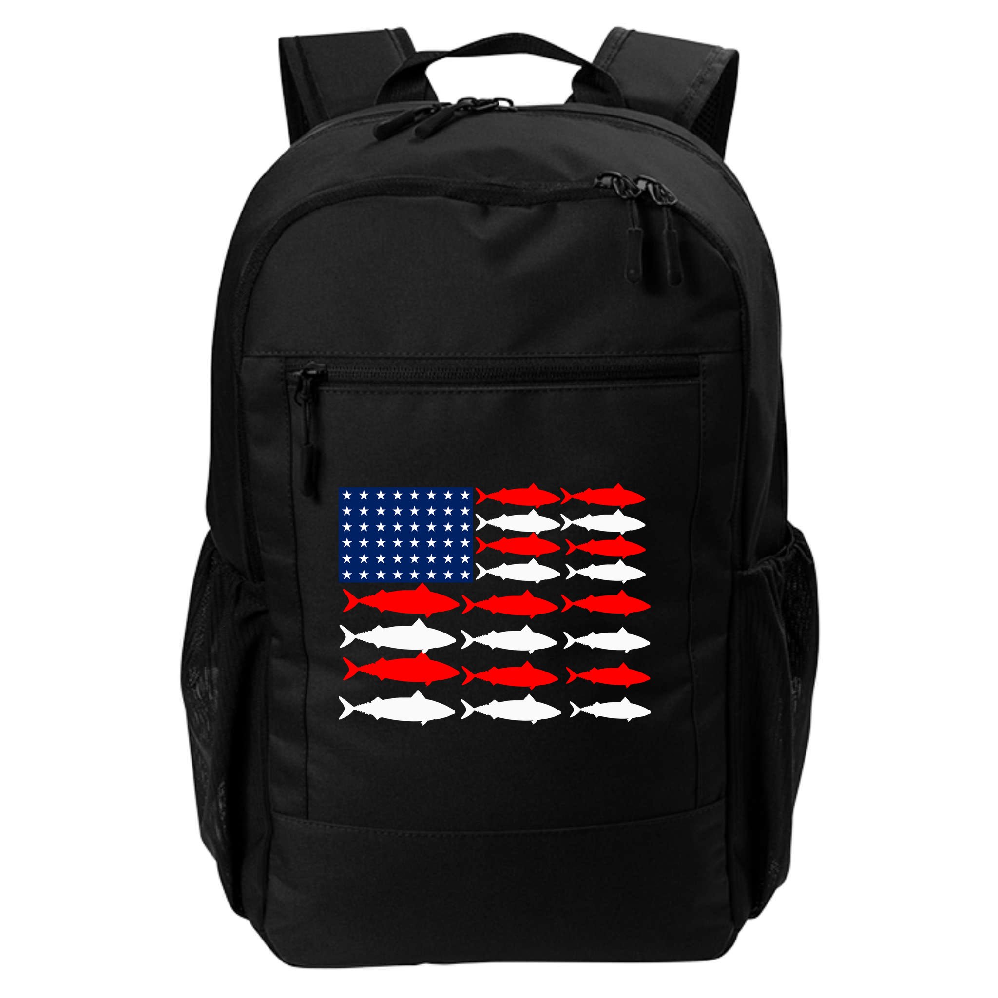 Vintage Usa Fish American Flag Fishing Patriotic Fisher Cool Gift Backpack