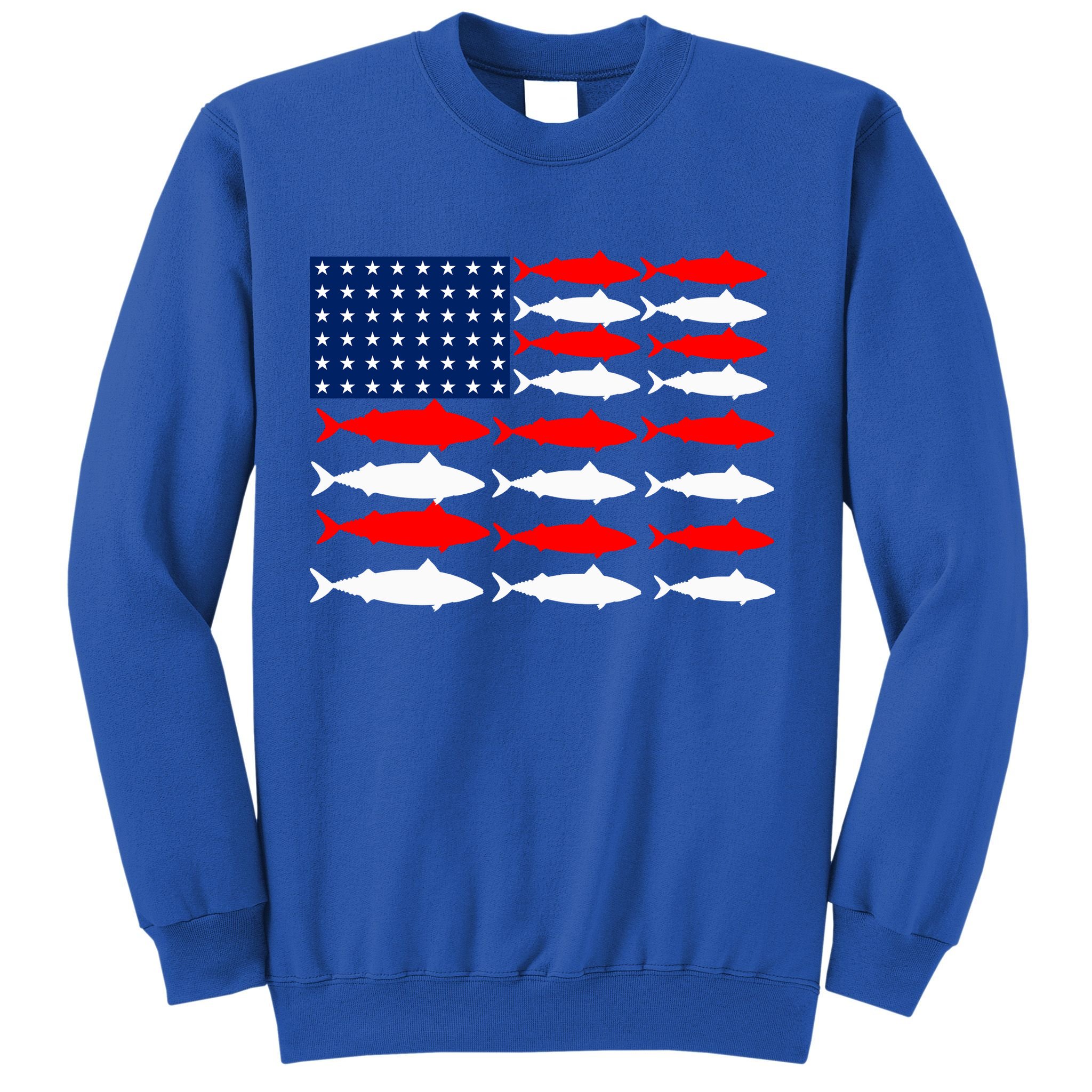 Vintage Usa Fish American Flag Fishing Patriotic Fisher Cool Gift Sweatshirt