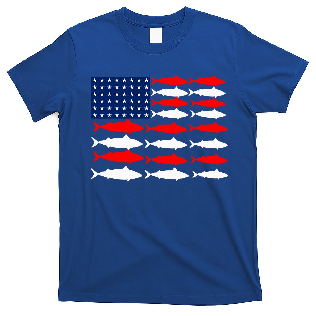 Vintage Usa Fish American Flag Fishing Patriotic Fisher Cool Gift T-Shirt