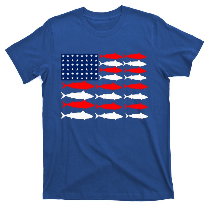 Vintage Usa Fish American Flag Fishing Patriotic Fisher Cool Gift T-Shirt