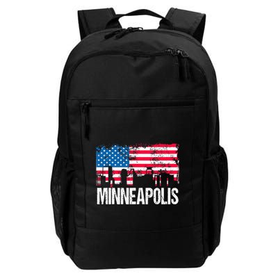 Vintage Us Flag American City Skyline Minneapolis Minnesota Backpack