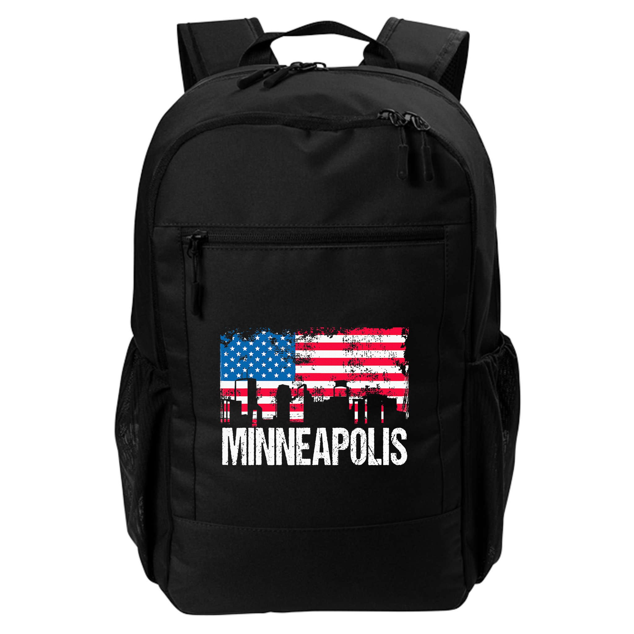 Vintage Us Flag American City Skyline Minneapolis Minnesota Backpack