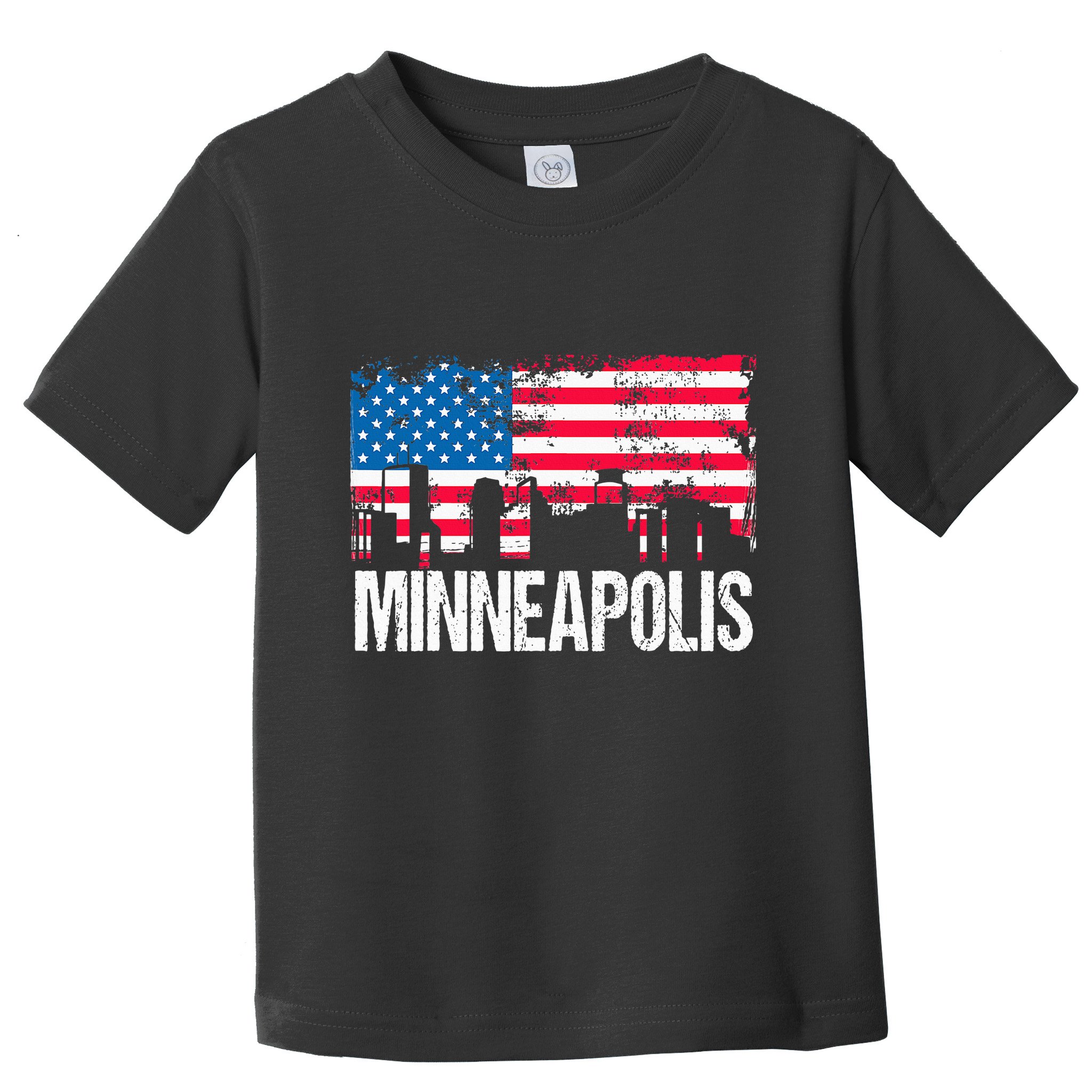 Vintage Us Flag American City Skyline Minneapolis Minnesota Toddler T-Shirt