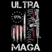 Vintage USA Flag Ultra Maga Gun USA 4th Of July Trump 2024 Womens T-Shirt
