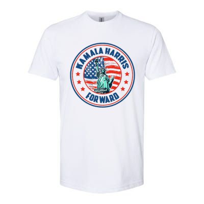 Vintage Us Flag Kamala Harris Forward Election 2024 Softstyle CVC T-Shirt