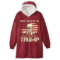 Vintage Usa Flag Dont Blame Me I Voted For Trump On Back Hooded Wearable Blanket