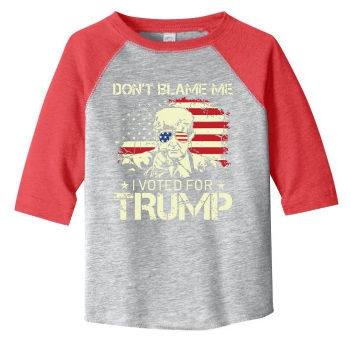 Vintage Usa Flag Dont Blame Me I Voted For Trump On Back Toddler Fine Jersey T-Shirt