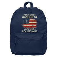 Vintage USA Flag Defend America Defund Politicians 16 in Basic Backpack