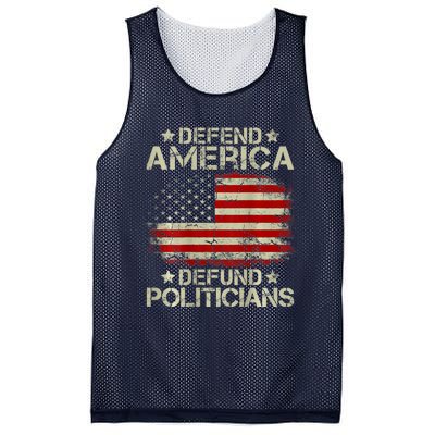 Vintage USA Flag Defend America Defund Politicians Mesh Reversible Basketball Jersey Tank