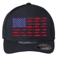 Vintage USA Fish American Flag Fishing Gifts ABS001 Flexfit Unipanel Trucker Cap