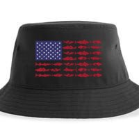 Vintage USA Fish American Flag Fishing Gifts ABS001 Sustainable Bucket Hat