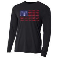 Vintage USA Fish American Flag Fishing Gifts ABS001 Cooling Performance Long Sleeve Crew