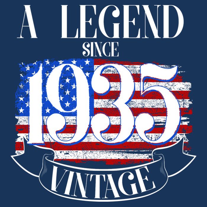 Vintage Usa Flag A Legend Since 1935 90th Birthday Poster