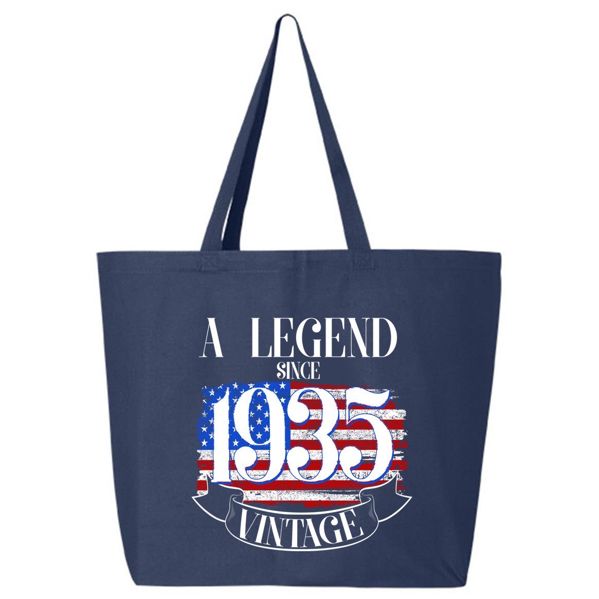 Vintage Usa Flag A Legend Since 1935 90th Birthday 25L Jumbo Tote